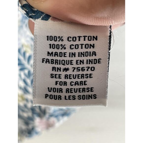 Thread & Cloth Shirt Mens XL Teal Floral Print 100% Cotton Short Sleeve Casual - Picture 7 of 10